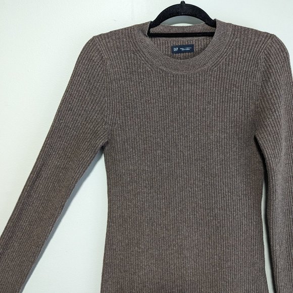 Gap CashSoft Rib Mini Sweater Dress in Brown - Picture 3 of 6